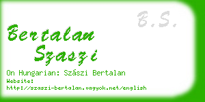 bertalan szaszi business card