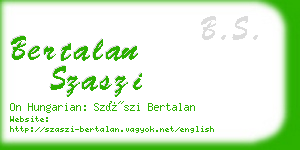 bertalan szaszi business card